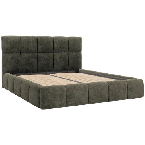 MID.YOU OBLAZINJENA POSTELJA 160 cm x 200 cm , les, tekstil, leseni material siva Slike