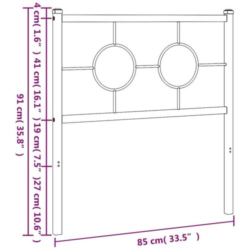  Metalno uzglavlje bijelo 80 cm Slike
