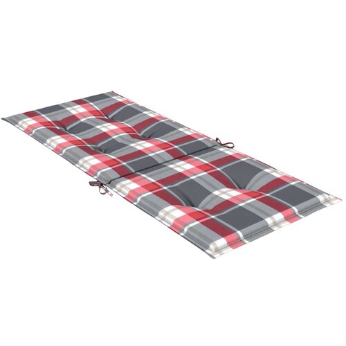 Jastuci za stolice 2 kom crveni karirani 120x50x3 cm od tkanine Slike