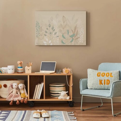  Slika - Morning in the Meadow - Various Pastel Plants on a Beige Background 30x20 Premium Print Slike