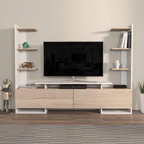 Hanah home TV komoda Ava Bijelo-Hrast Cene