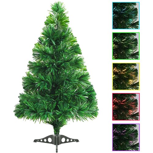 vidaXL Umetna novoletna jelka z optičnimi vlakni 64 cm zelena Cene