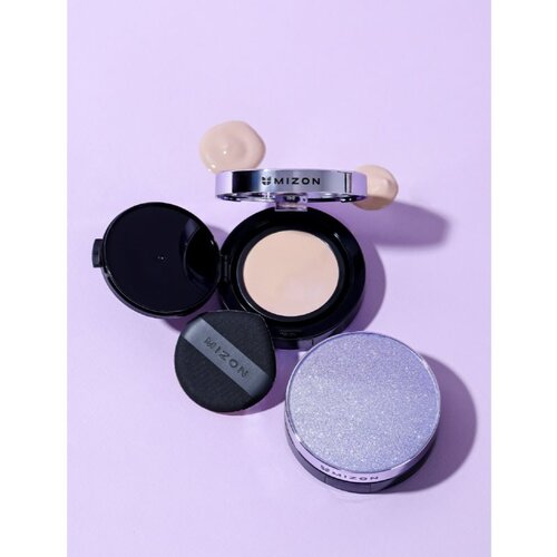 Mizon Vegan Collagen Cushion SPF38 PA++ dolgoobstojni tekoči puder v gobici z visoko UV za&amp;scaron;čito odtenek #23 Natural Sand Beige 2x15 g Slike