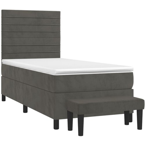 Box spring krevet s madracem tamnosivi 90x200 cm bar&amp;scaron;unasti Slike