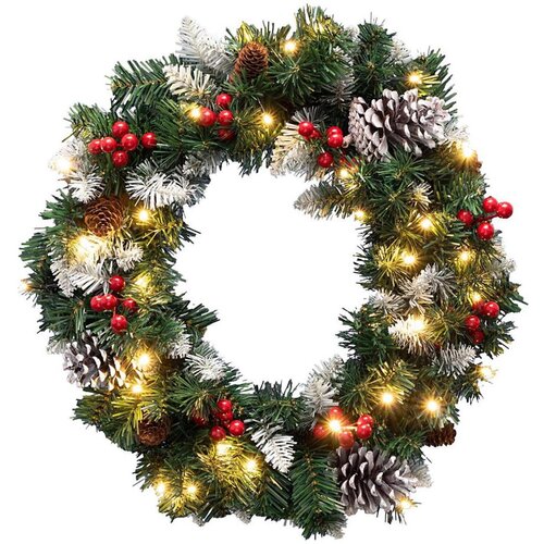  led božićni venac 35xLED/3xAA 8 funkcija prečnik 45 cm IP44 topla bela Cene