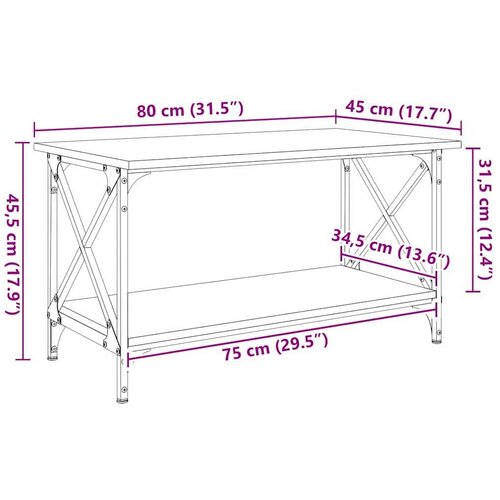  Kava Stol Staro drvo 80 x 45 x 45.5 cm Konstruirano drvo Slike