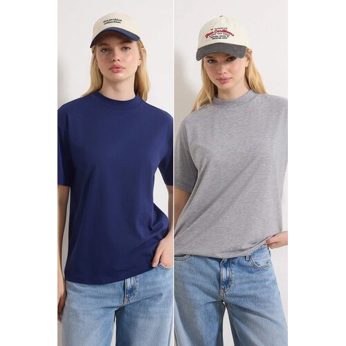 TRENDYOLMILLA Ženski set majici TWOSS20TS1500, Vi&scaron;ebojni Cene