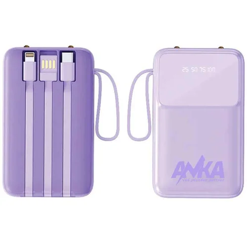 Powerbank V1-300 10000MAH SA KABLOVIMA LJUBICASTI AN-KA