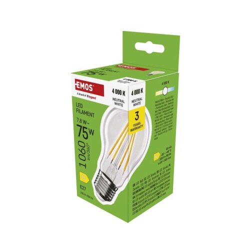  LED žarnica Filament A60 / E27 / 7,8 W (75 W) / 1060 lm / Nevtralna bela Slike