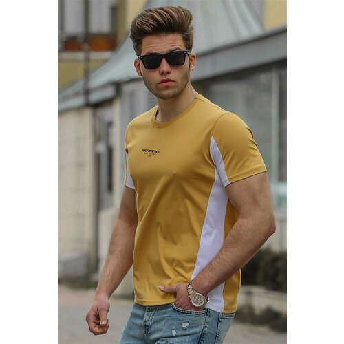 Madmext Men's Yellow T-Shirt 4542 Slike