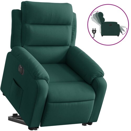 Maison Chic Električni naslanjač - Relax naslanjač s funkcijo vstajanja temno zelen žamet, (22061685) Cene