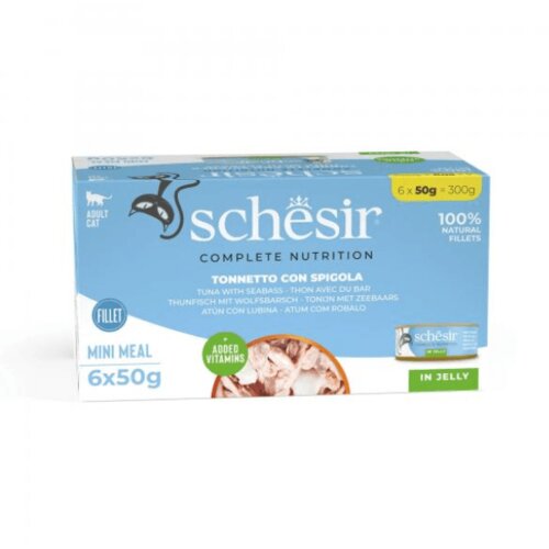 Schesir Hrana za Mačke Multipack Tuna i Brancin Jelly u Želeu 6&#215;50g Cene