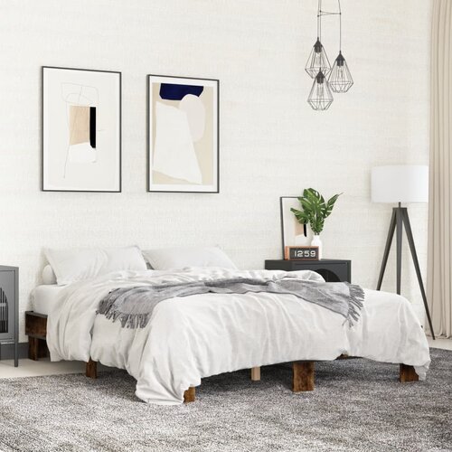VidaXL Okvir za krevet boja hrasta 150x200cm konstruirano drvo i metal Slike