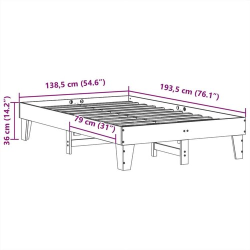 VidaXL Okvir kreveta bez madraca vo&amp;scaron;tano smeđi 135x190 cm od borovine Slike