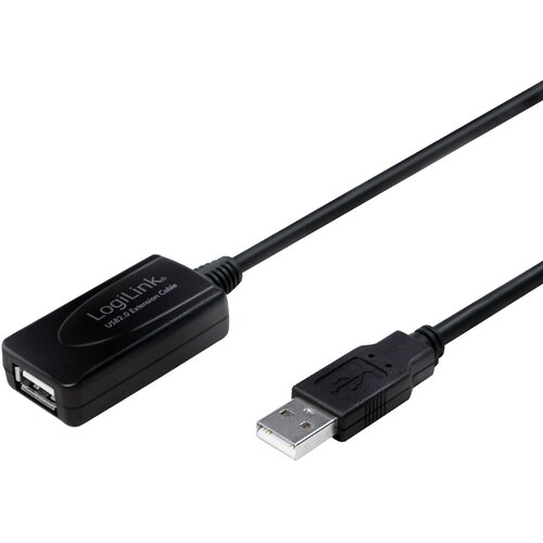 Logilink USB kabel USB 2.0 USB-A vtič\, USB-A vtičnica 15.00 m črna UA0145, (20425717) Cene