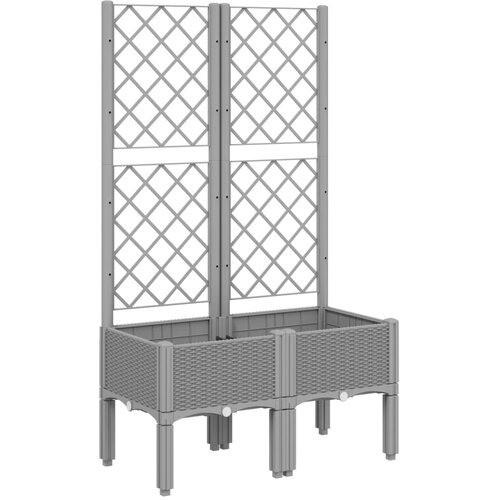 Maison Chic Cvetlično korito - Cvetlični Lonec z oporno mrežo svetlo sivo 80x40x142 cm PP, (21790040) Cene