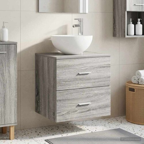  Umivaonik s montiranjem na zid Siva Sonoma 49,5 x 35 x 63 cm Cene