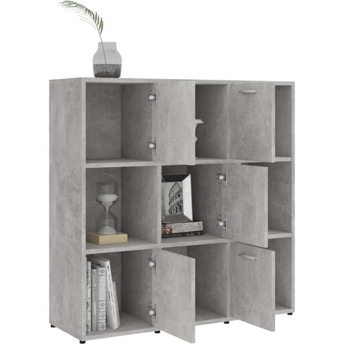 VidaXL Knjižna omara betonsko siva 90x30x90 cm iverna plo&amp;scaron;ča Slike