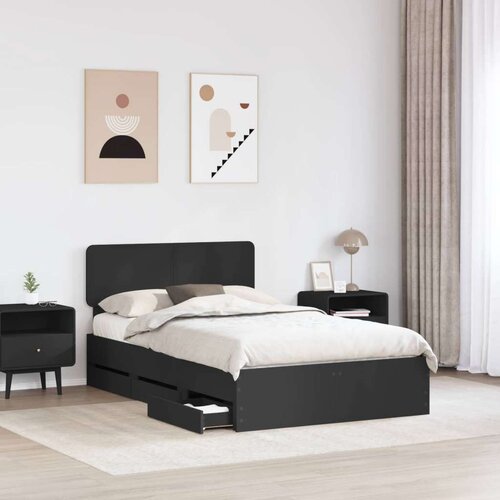 vidaXL Okvir za krevet Crna 120 x 200 cm Inženjersko Drvo Cene