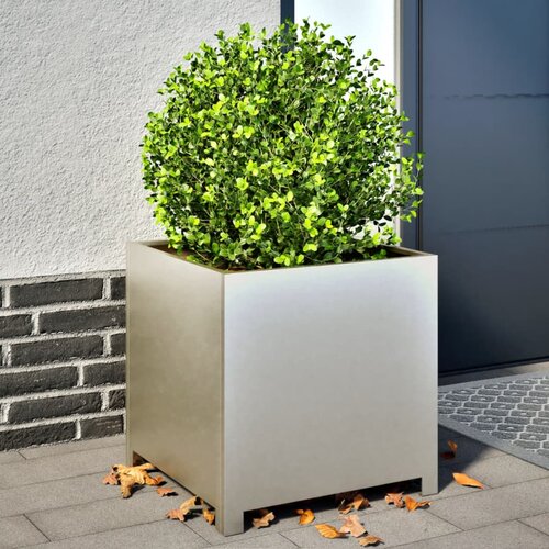 VidaXL Vrtna sadilica antracit 50 x 50 x 50 cm od nehrđajućeg čelika Slike