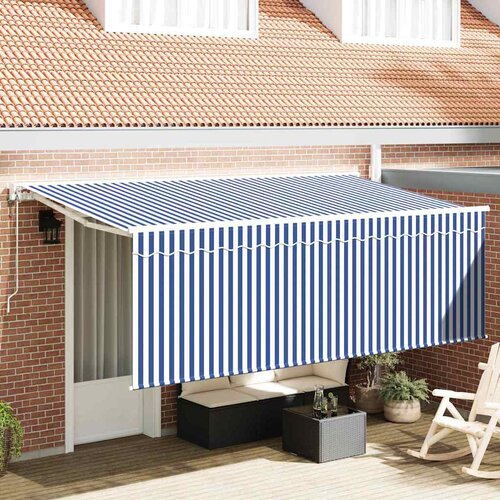 vidaXL retraktilna tenda črtasto modra in bela bela 350 x 200 cm Cene