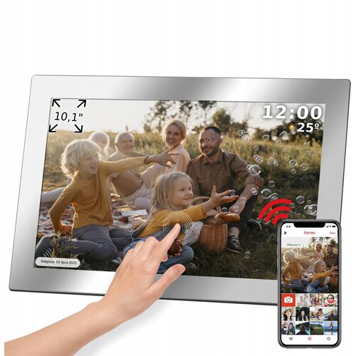  Dodirnite digitalni okvir za fotografije Frameo Wi-Fi zvučnik 10.1 '' s ogledalom + aplikacija Cene