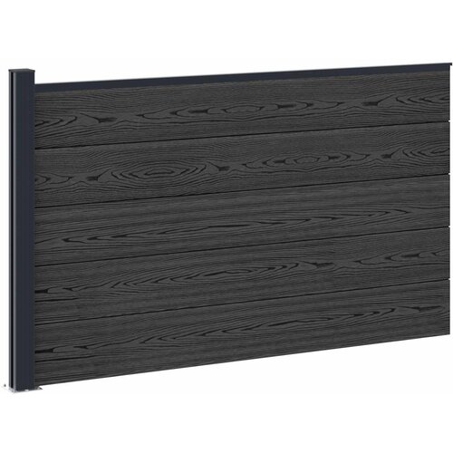 VidaXL Plo&amp;scaron;ča ograje WPC in aluminij Črna, (5000249617) Slike