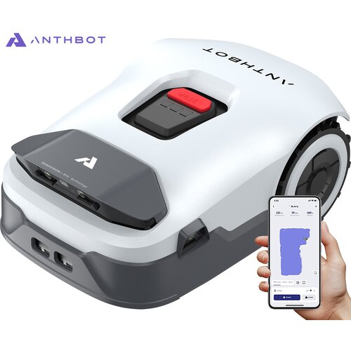 ANTHBOT GENIE 1000 pametna robotska kosilnica, brez žice, do 2000m2, RTK GPS + 4x AI 3D Vision kamera, aplikacija, AUTO mapiranje / načrtovanje poti, naklon do 45%, IPX6 vodoodpornost, WIFI, 4G, BT - - Bonajo Slike