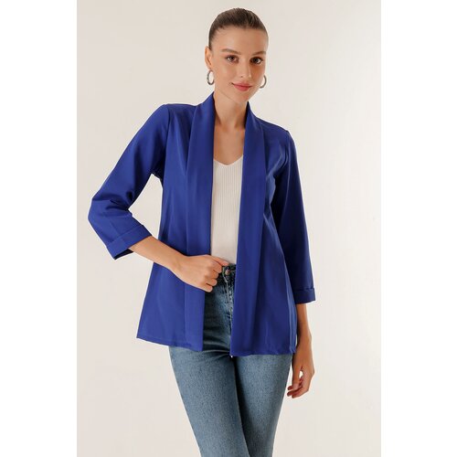 By Saygı Lycra Double Sleeve Fabric Short Jacket with Shawl Collar Width Length. Cene
