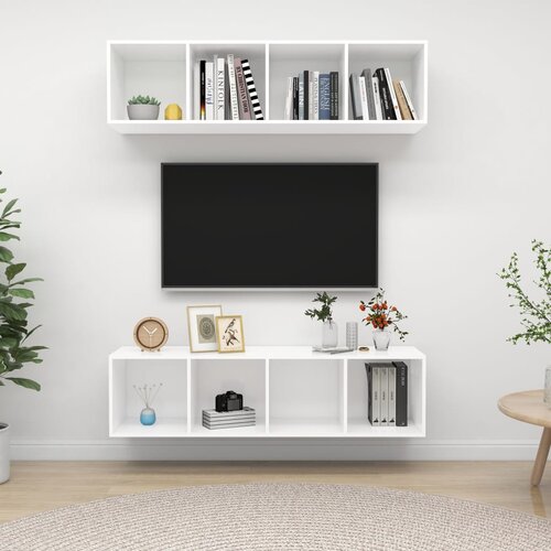 VidaXL Zidni TV ormarići 2 kom bijeli od iverice Slike