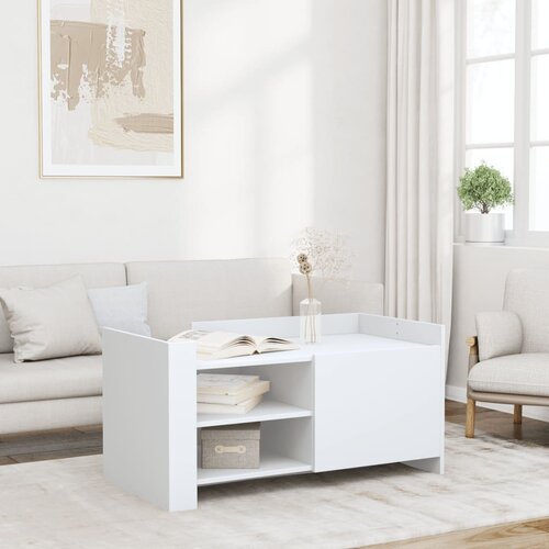 Furnova Klubska mizica bela 100x50x50 cm inženirski les, (21915475) Cene