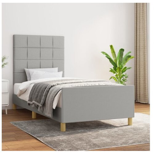  Okvir Za krevet s uzglavljem svjetlosivi 100x200 cm od tkanine Cijene