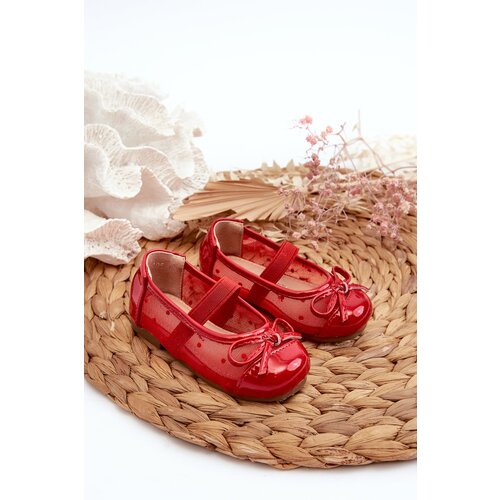Kesi Children&amp;#039;s ballerinas with bow, red Jellema Slike