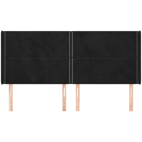  Uzglavlje s u&amp;scaron;ima crno 163x16x118/128 cm bar&amp;scaron;unasto Slike