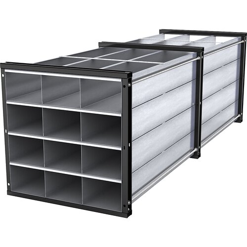 eurokraft pro Regal v obliki satovja, VxŠxG 1000 x 1000 x 3000 mm, 12 kadic, 3 x 4 predelke Cene