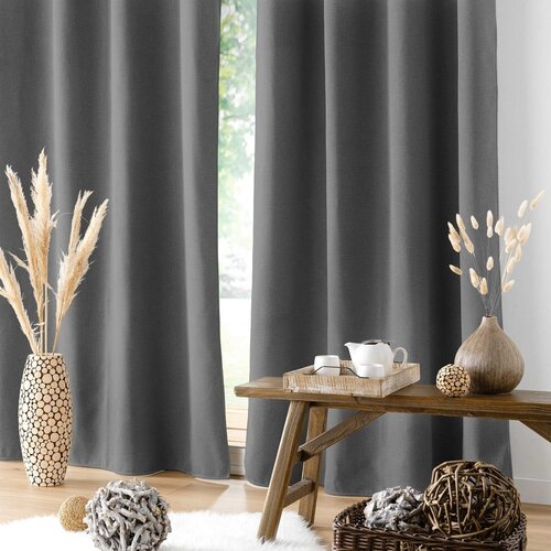 Douceur d int&amp;eacute;rieur Antracitno siva akustična zavesa 140x260 cm Jupiter &amp;ndash; Slike