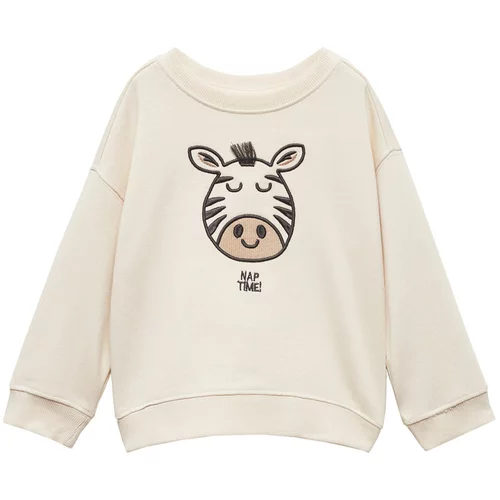MANGO KIDS Sweater majica 'ZEBRA' brokat / cappuccino / crna