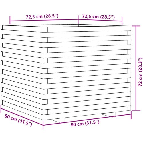  Vrtna sadilica bijela 80 x 80 x 72 cm od masivne borovine Slike