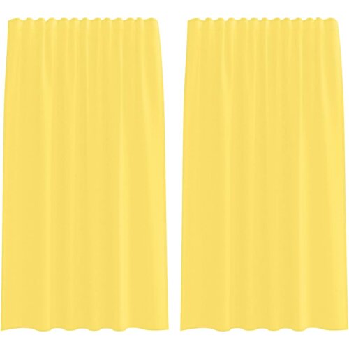 Voile zavjese s džepovima za &amp;scaron;ipke 2 kom žute Žuta 140 x 175 cm Slike