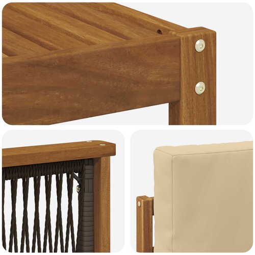  Set vanjskih sofa 9 kom. Prirodna i bež Poliester Slike