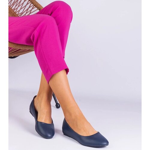 D/CEO marka niezdefiniowana Navy blue ballet flats with a hidden wedge heel made of eco-leather Savelia Slike