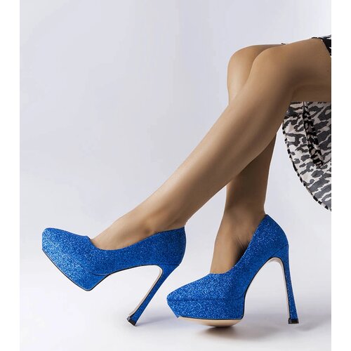 Gemre Blue Glitter Proulx Heels Cene
