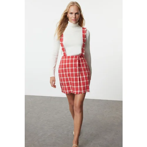 Trendyol Red Plaid / Checkered Woven Dress