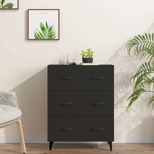  Komoda crna 69 5 x 34 x 90 cm od konstruiranog drva Slike