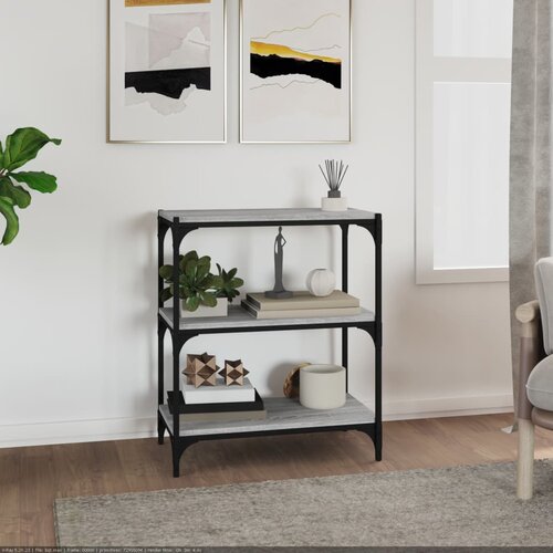 The Living Store Knjižna omara siva sonoma 60x33x70,5 cm inženirski les in jeklo - Knjižna Omara, (21437236) Cene
