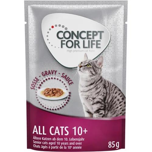 Concept for Life All Cats 10+ - izboljšana receptura! - Kot dopolnilo: 12 x 85 g All Cats 10+ v omaki