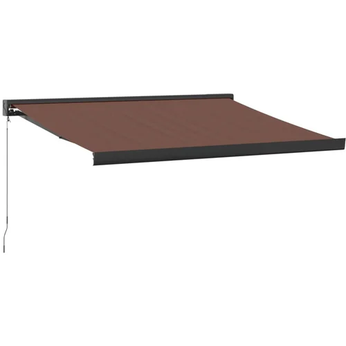 vidaXL Ročno zložljiva tenda rjava 350x250 cm, (21260851)