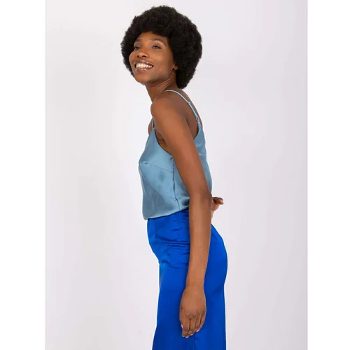 Fashion Hunters Blue top with adjustable straps Adelina OH BELLA