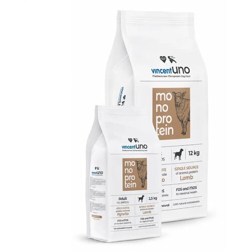 Vincent Uno Monoprotein Adult Dog Jagnjetina, 12kg Cene