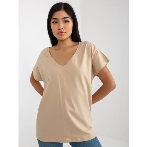 Fashion Hunters Beige women's basic T-shirt by Emory